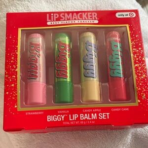Lip Smacker Biggy Lip Balm Set - Strawberry, Vanilla, Candy Apple, Candy Cane